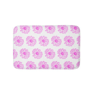 Ultra rosa Daisy Blume Print, Hippie Floral Badematte