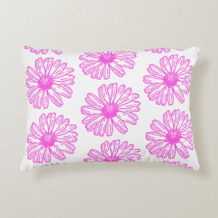 Ultra rosa Daisy Blume Print, Hippie Floral Dekokissen