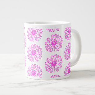 Ultra rosa Daisy Blume Print, Hippie Floral Jumbo-Tasse