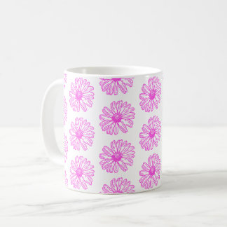 Ultra rosa Daisy Blume Print, Hippie Floral Kaffeetasse