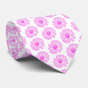 Ultra rosa Daisy Blume Print, Hippie Floral Krawatte