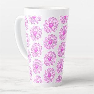 Ultra rosa Daisy Blume Print, Hippie Floral Milchtasse