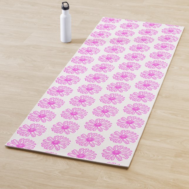 Ultra rosa Daisy Blume Print, Hippie Floral Yogamatte (Beispiel)