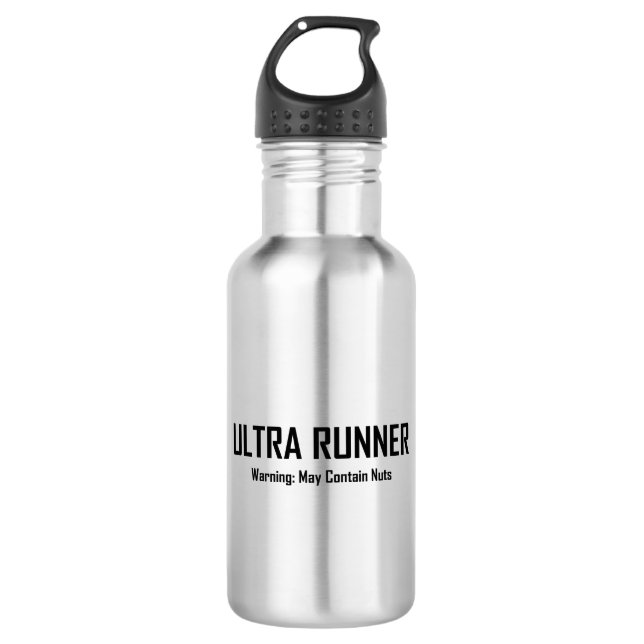 Ultra Runner, Warnung kann Nuts enthalten Edelstahlflasche (Vorderseite)