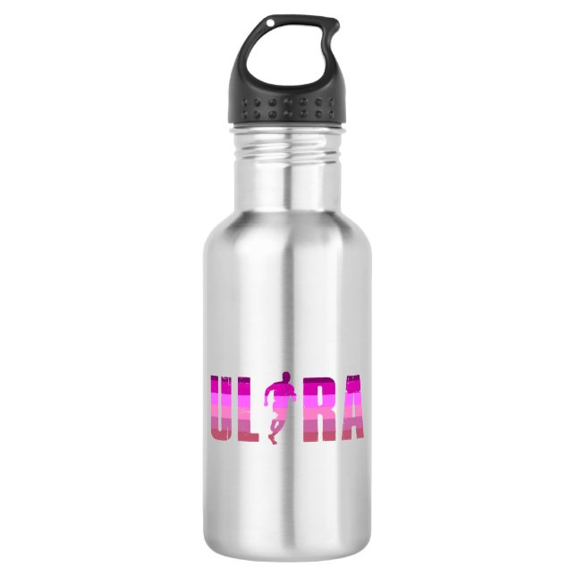 Ultra Running Rosa Lila Regenbogen Edelstahlflasche (Vorderseite)