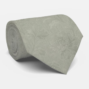 Ultra subtile tonale Salbeigrüne Floral-Jacquard Krawatte