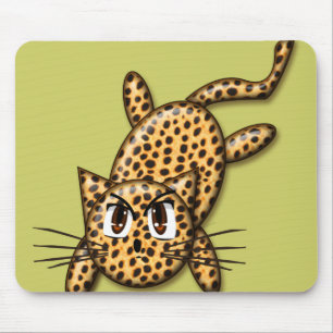 Ultra süße Anime-Leoparden-Kitty Mousepad