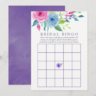 Ultra-Violet-Aquarell-Brautparty Bingo Einladung