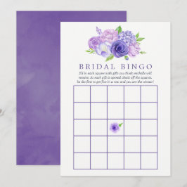 Ultra-Violet-Aquarell-Brautparty Bingo Einladung