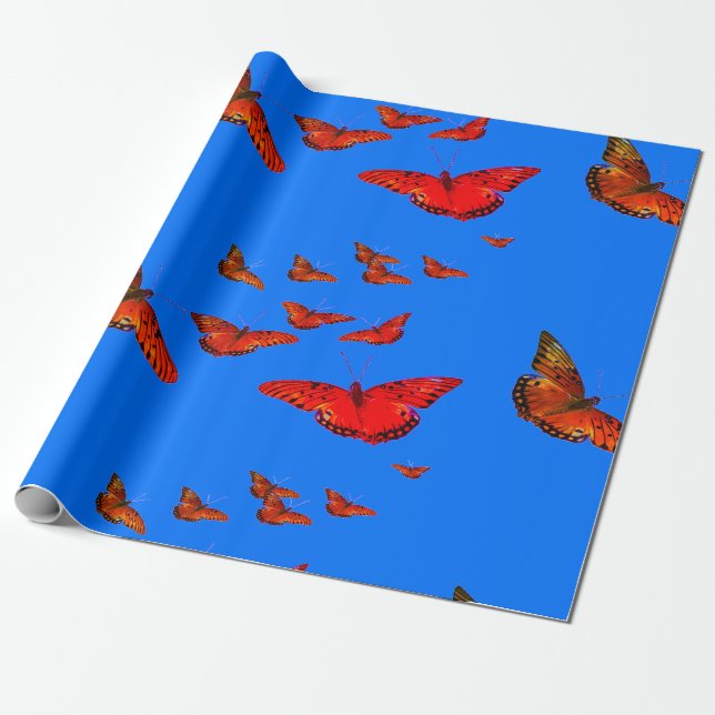 ULTRA VIOLET BUTTERFLY GIFT WRAPPING PAPIER GESCHENKPAPIER (Ungerollt)
