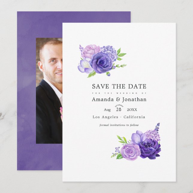 Ultra-Violet-Foto Save The Date (Vorne/Hinten)