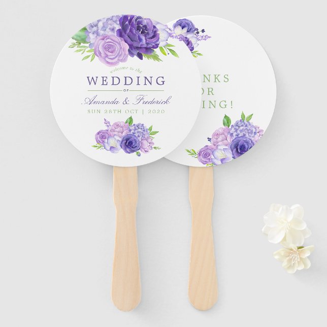 Ultra-Violet-Gastgeschenk Hochzeit Fächer (Vorne und Hinten)