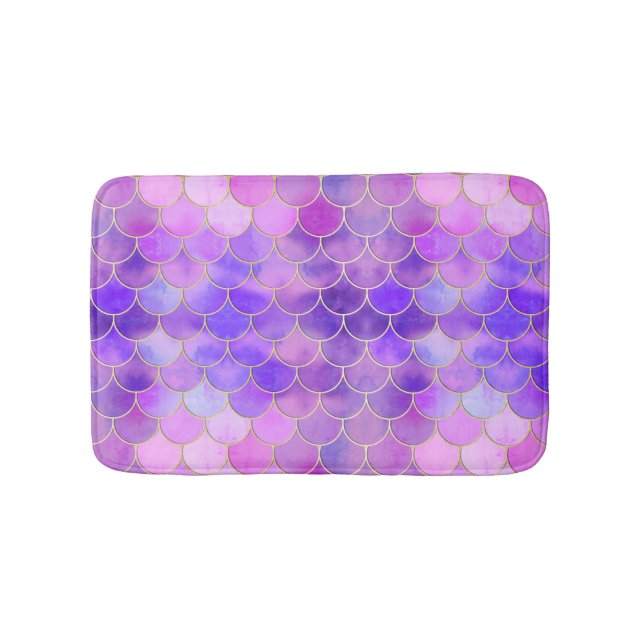 Ultra Violet & Gold Mermaid Scanner Badematte (Vorderseite)