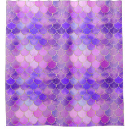 Ultra Violet & Gold Mermaid Scanner Duschvorhang