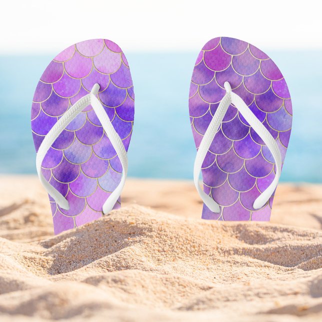 Ultra Violet & Gold Mermaid Scanner Flip Flops (Von Creator hochgeladen)