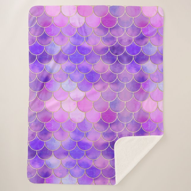Ultra Violet & Gold Mermaid Scanner Sherpadecke (Vorderseite)
