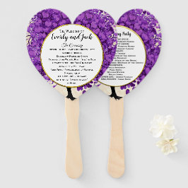 Ultra-Violet-Herz-Leaf Tree Hochzeitsprogramm Fächer