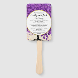 Ultra-Violet-Herz-Leaf Tree Hochzeitsprogramm Fächer