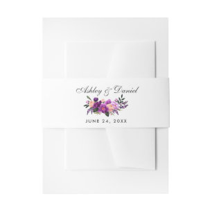 Ultra-Violet-Hochzeit mit Lila Wasserfarbe Einladungsbanderole