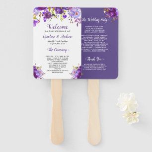 Ultra-Violet-Hochzeitsprogramm für Lila Blumen Fächer