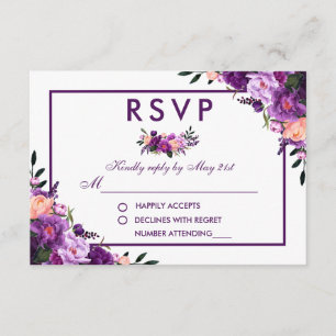 Ultra-Violet-Lila-Blumenzwiebeln P RSVP Karte