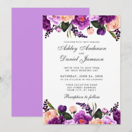 Ultra-Violet-Lila | Einladung zur Blumenhochzeit