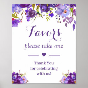Ultra-Violet-Lila-florale Gastgeschenke Hochzeiten Poster