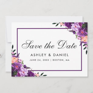 Ultra-Violet-Lila-florale Save the Date FP
