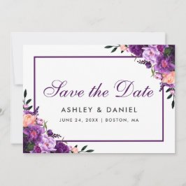 Ultra-Violet-Lila-florales Save the Date PS