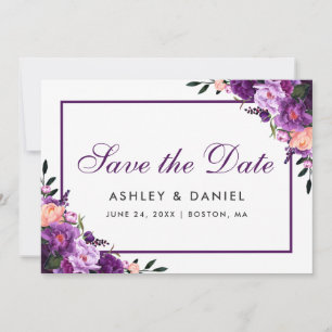 Ultra-Violet-Lila-florales Save the Date PS