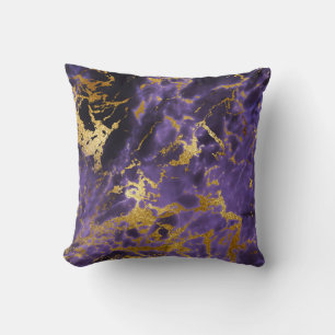 Ultra-Violet-Lila-Goldmarmorfolie Kissen