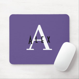 Ultra-Violet Lila Moderne Monogram Niedlich Girl Mousepad