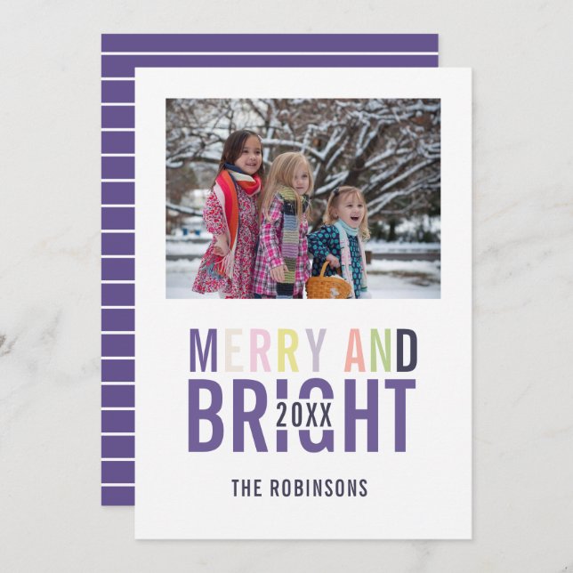 Ultra Violet Palette Weihnachtsgrüße Foto Einladung (Vorne/Hinten)