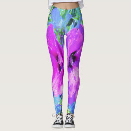 Ultra-Violet Plum Crazy Lila Hibiskus Blume Leggings