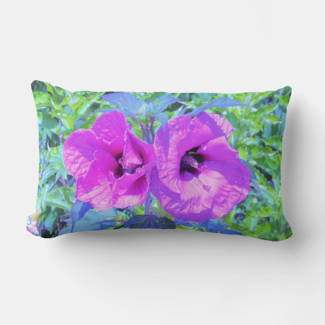 Ultra-Violet Plum Crazy Lila Hibiskus Blume Lendenkissen (Vorderseite)