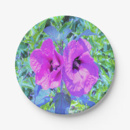 Ultra-Violet Plum Crazy Lila Hibiskus Blume Pappteller