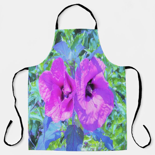 Ultra-Violet Plum Crazy Lila Hibiskus Blume Schürze (Vorderseite)