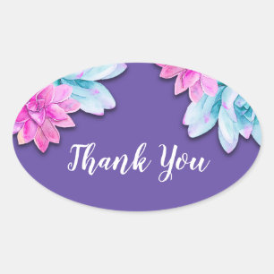 Ultra-Violet-Sukkulationen Moderne, kühne, florale Ovaler Aufkleber