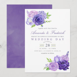 Ultra-Violet-Wasserfarben-Hochzeit - Einladung