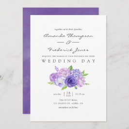 Ultra-Violet-Wasserfarben-Hochzeit - Einladung