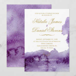 Ultra-Violet-Wasserfarben-Paare-Dusche Einladung
