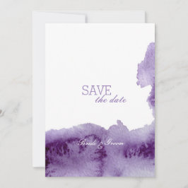 Ultra-Violet-Wasserfarbenhochzeit spart das Datum Save The Date
