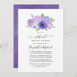 Ultra Violet Watercolor Virtual Wedding Einladung