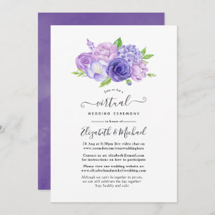 Ultra Violet Watercolor Virtual Wedding Einladung
