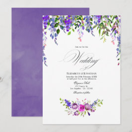 Ultra Violet Wedding Watercolor Floral Einladung