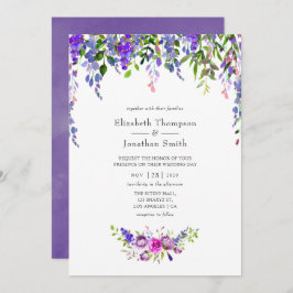 Ultra Violet Wedding Watercolor Floral Einladung