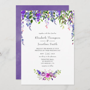 Ultra Violet Wedding Watercolor Floral Einladung