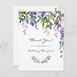 Ultra Violet Wedding Watercolor Floral Postkarte