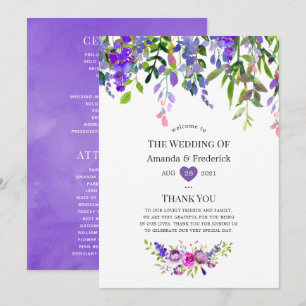 Ultra Violet Wedding Watercolor Floral Programm