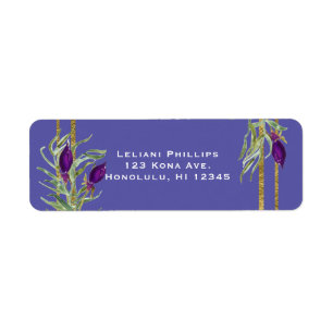 Ultra Violett Lila und Gold Blumen Boho Chic